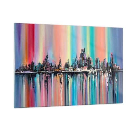 Glastavla - Bild på glas - Nattens ljus - 120x80 cm