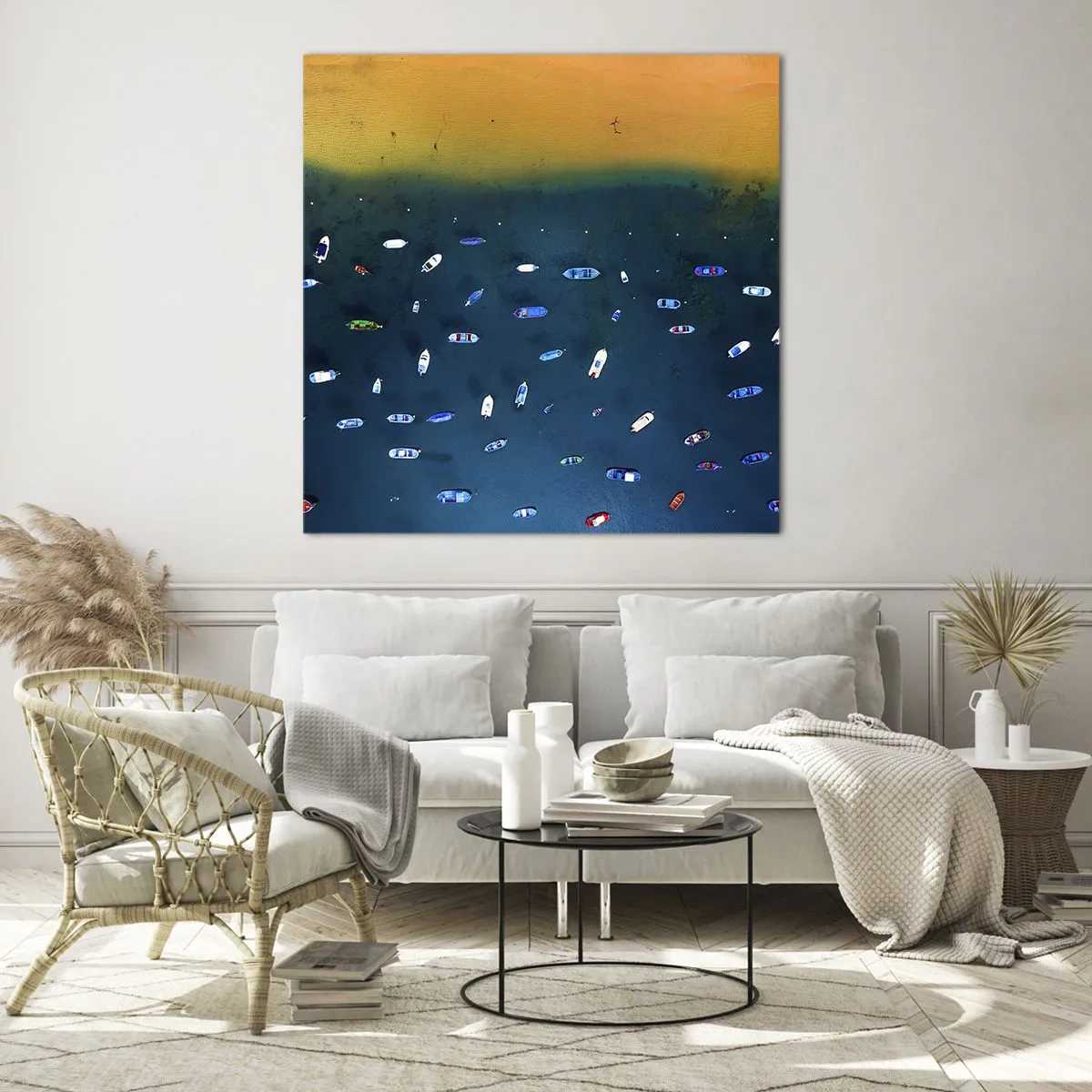 Glastavla - Bild på glas - Ett semesterspel - 60x60 cm