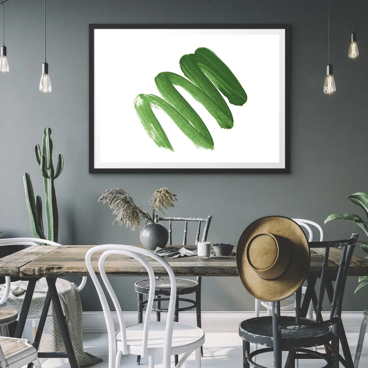 Affisch i svart ram - Ett grönt skämt - 70x50 cm
