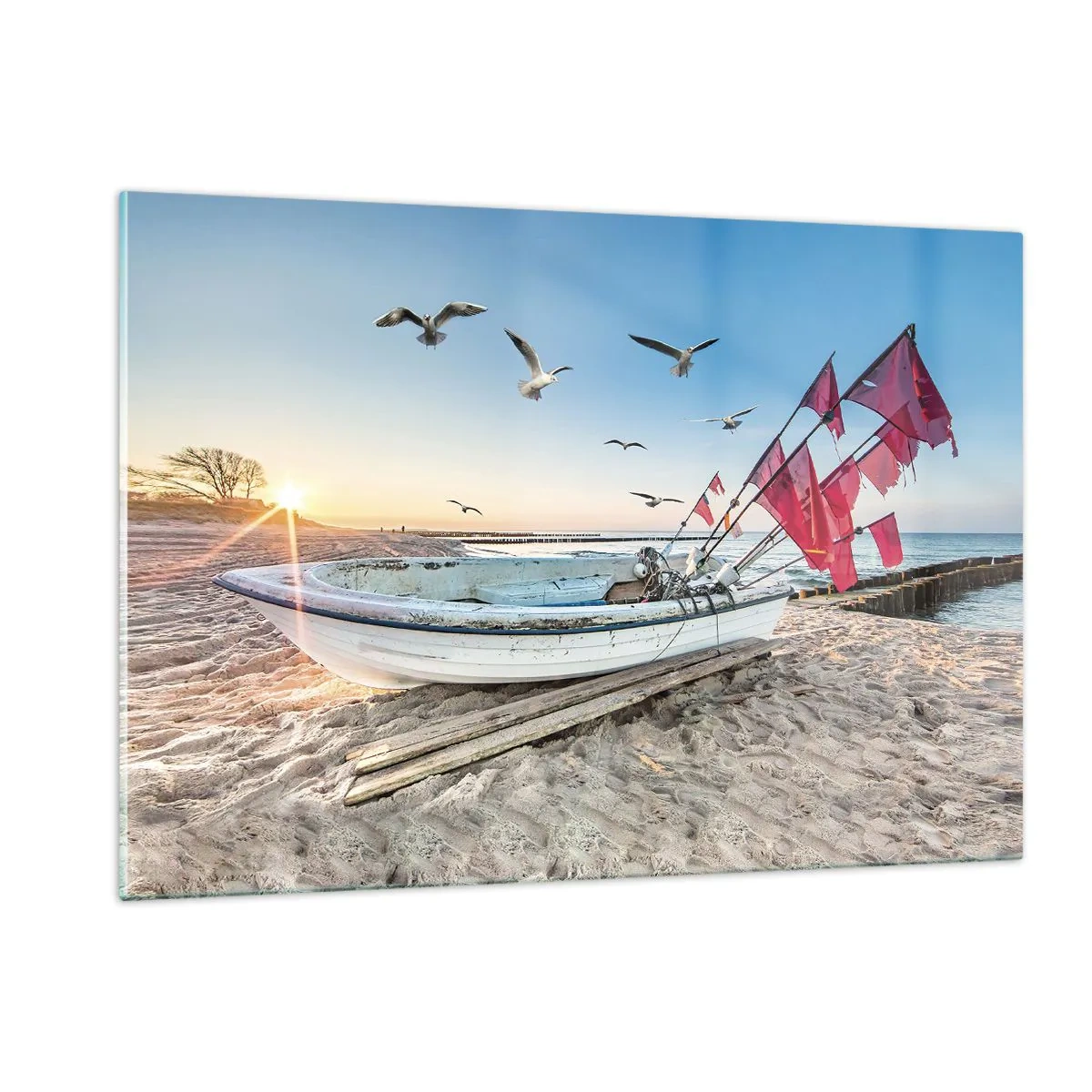 Glastavla - Bild på glas - Välförtjänt vila - 120x80 cm