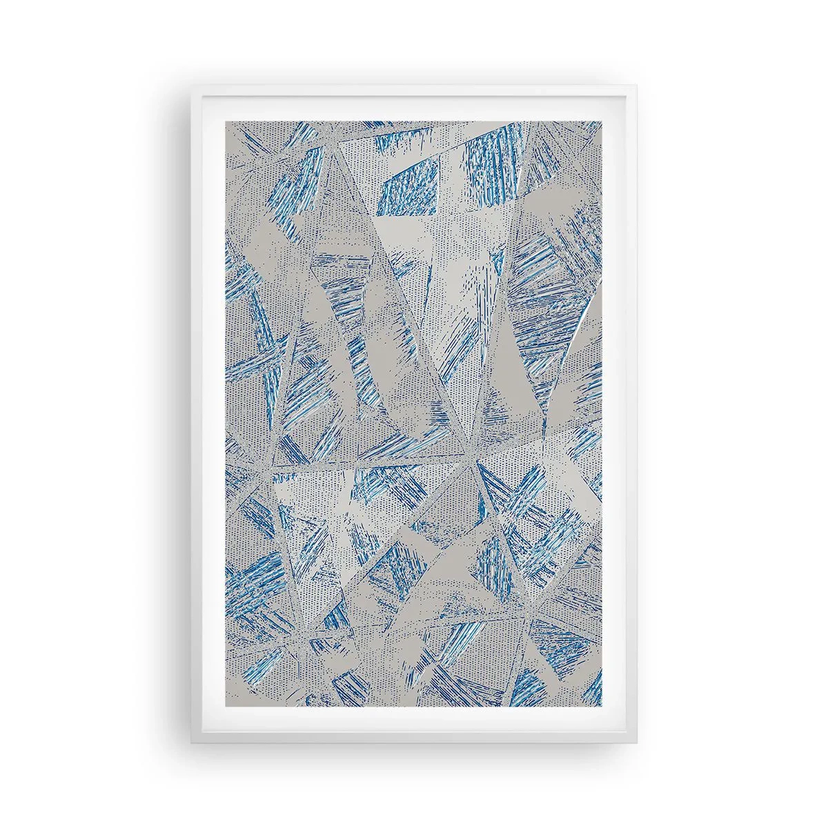 Affisch i vit ram - I en gråblå labyrint - 61x91 cm