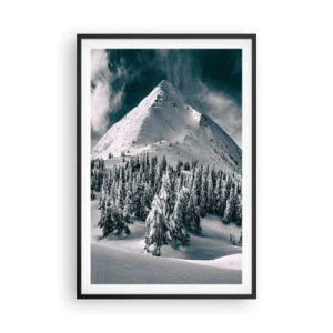 Affisch i svart ram - Snö- och islandet - 61x91 cm