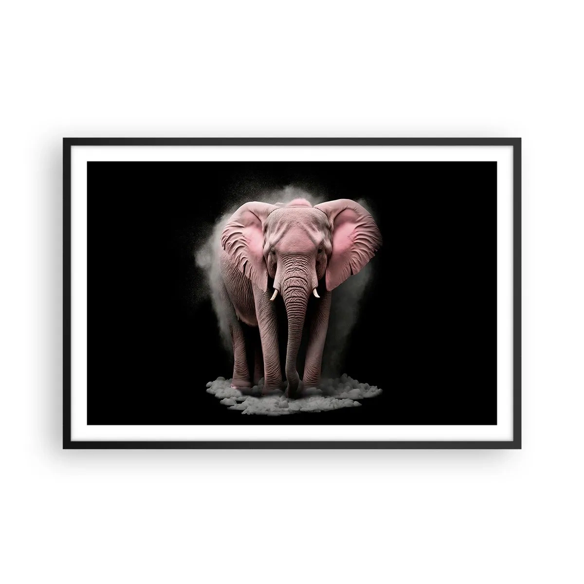Affisch i svart ram - Tänk inte på en rosa elefant! - 91x61 cm