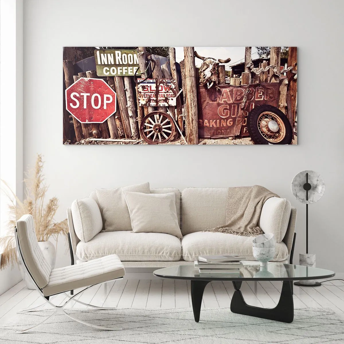 Glastavla - Bild på glas - Och tiden står stilla - 100x40 cm