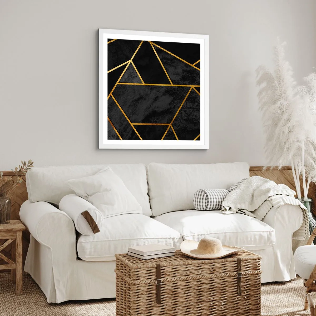 Affisch i vit ram - Mörker och sken - 40x40 cm