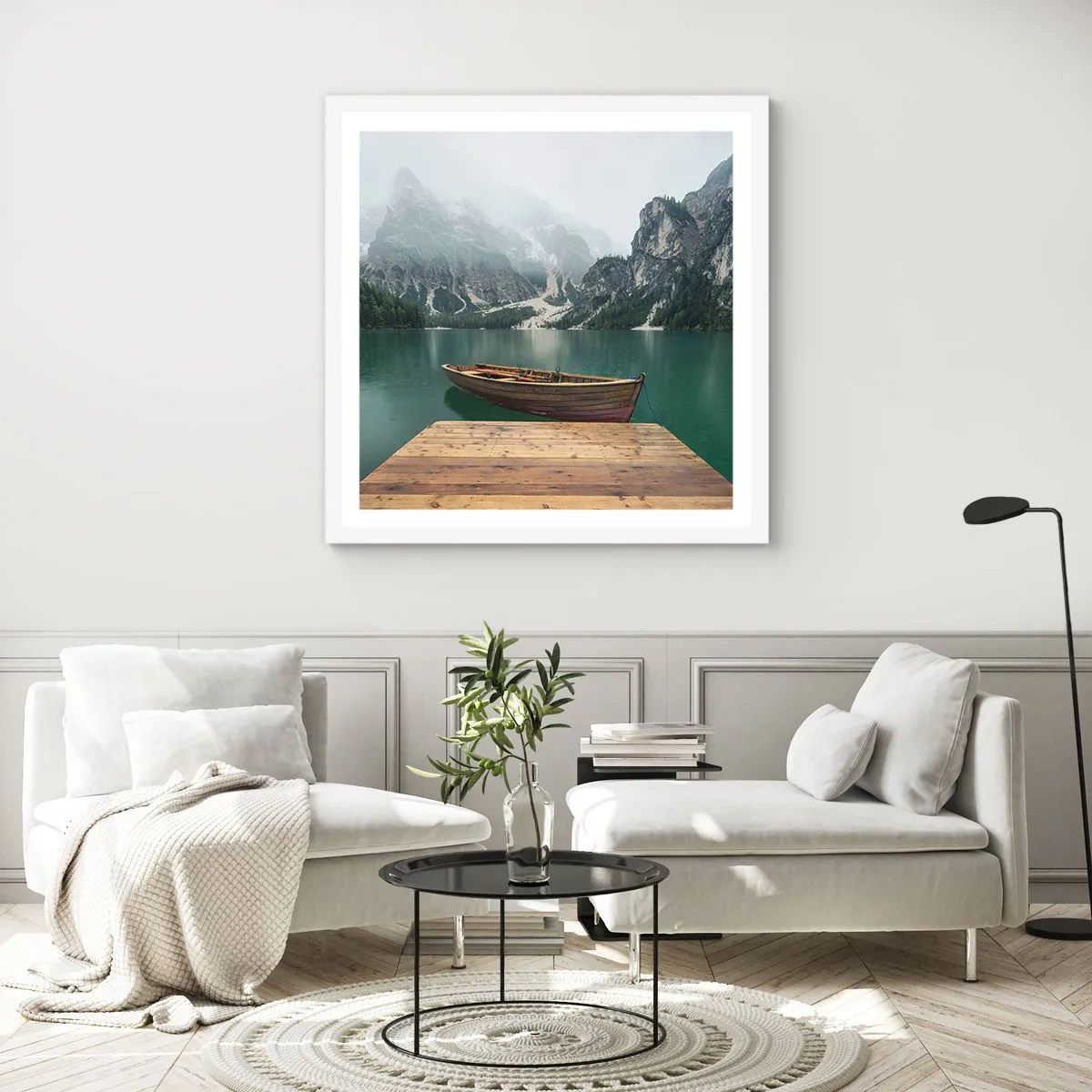 Affisch i vit ram - Naturens mäktighet - 60x60 cm