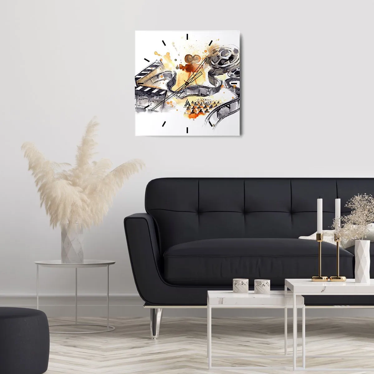 Väggklocka - Klocka på glas - I drömmarnas land - 30x30 cm