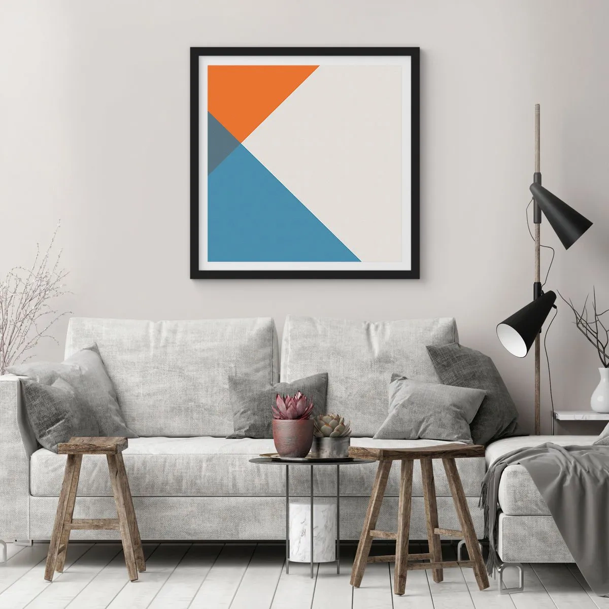 Affisch i svart ram - Under vinkel… - 50x50 cm