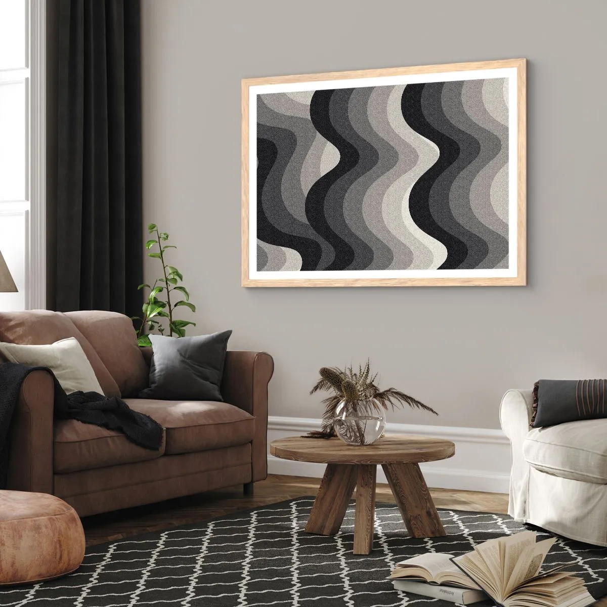Affisch i ram av ljusek - Våg efter våg - 70x50 cm