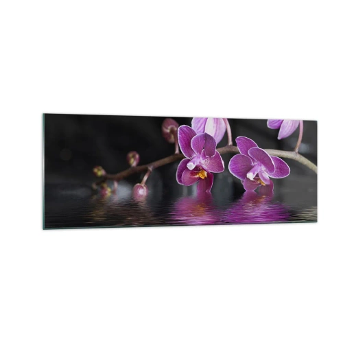 Glastavla - Bild på glas - Lila skönhet - 140x50 cm