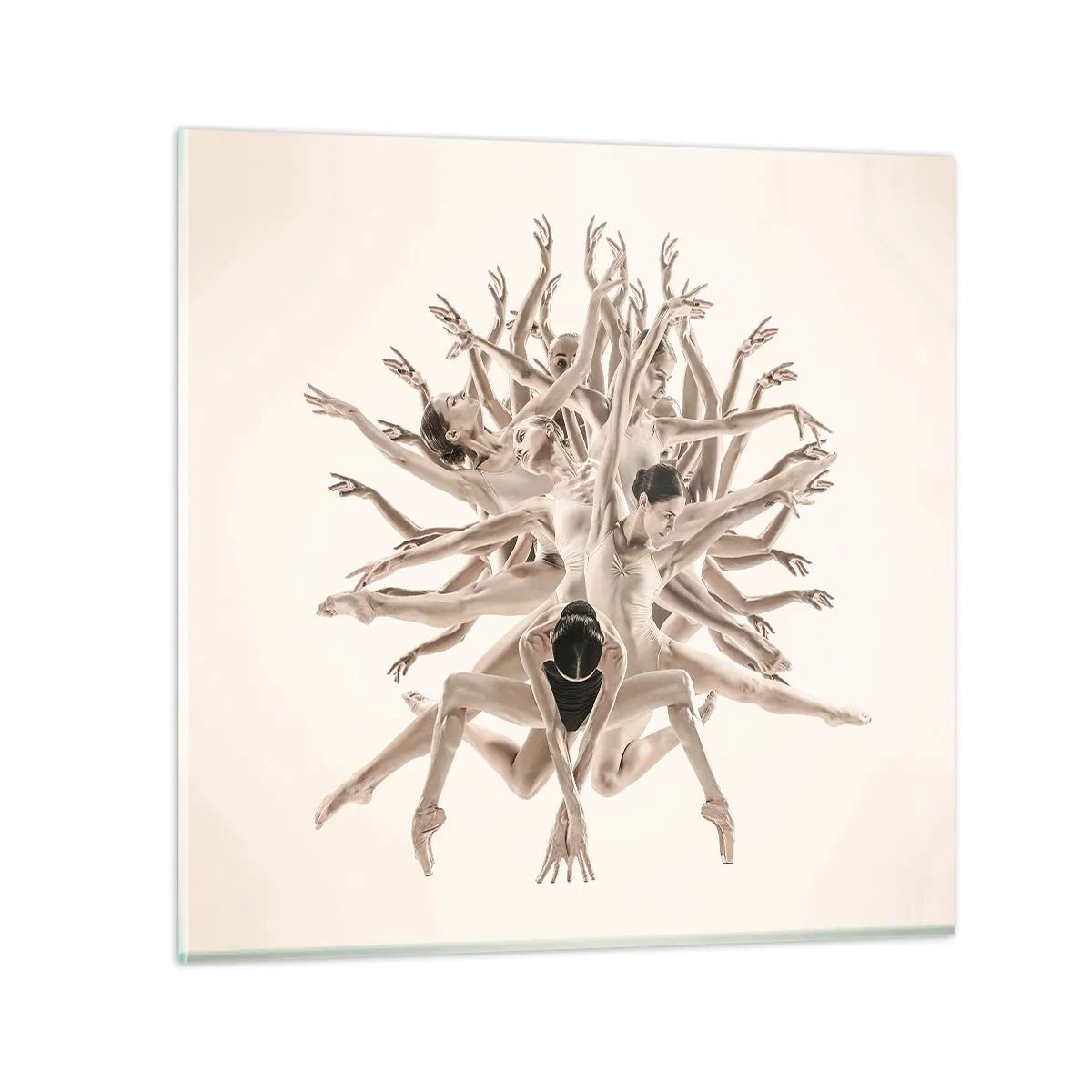 Glastavla - Bild på glas - Blommar i dansen - 60x60 cm