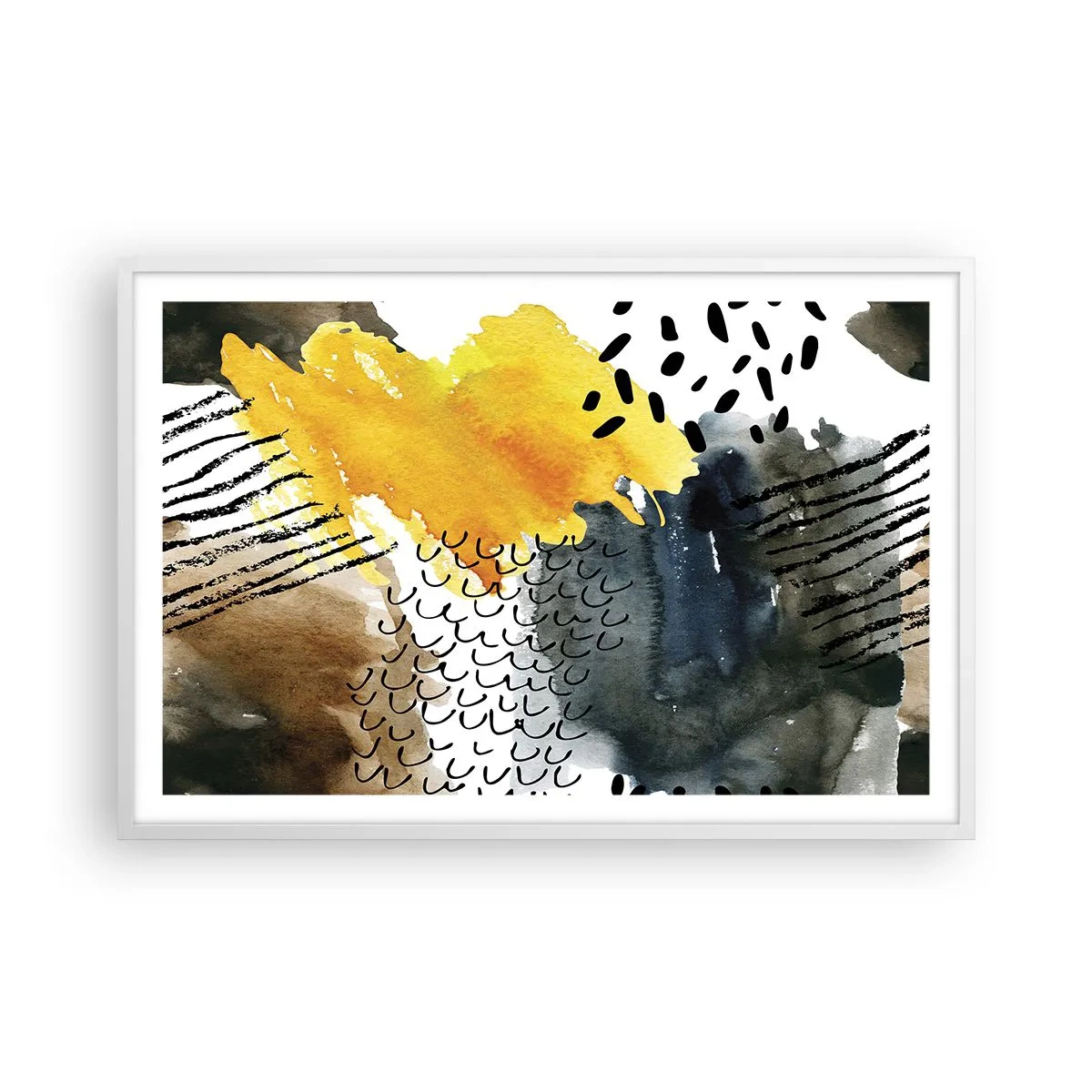 Affisch i vit ram - Elementens möte - 91x61 cm