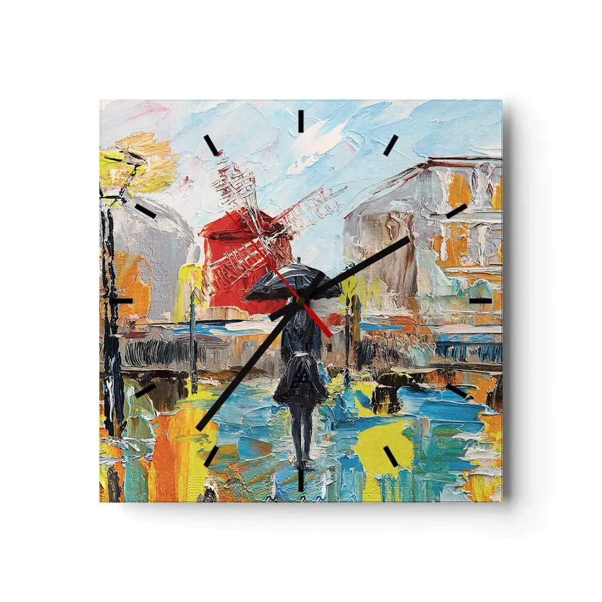Väggklocka - Klocka på glas - Parislegender - 40x40 cm
