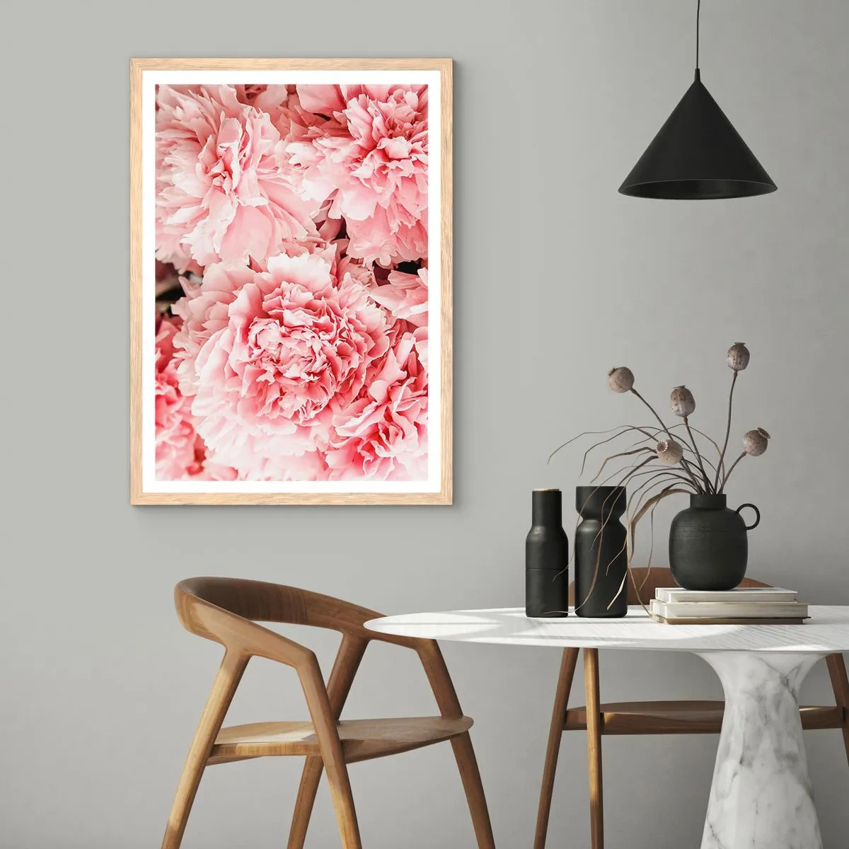 Affisch i ram av ljusek - Rosa dröm - 50x70 cm