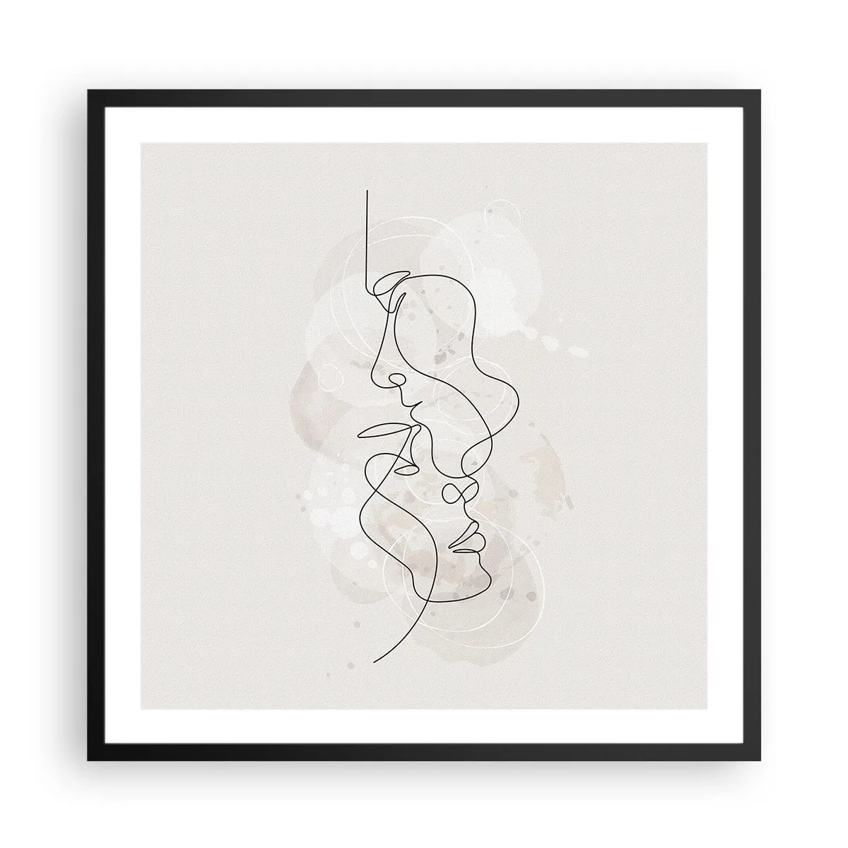 Affisch i svart ram - Tilltrasslade i famn - 60x60 cm