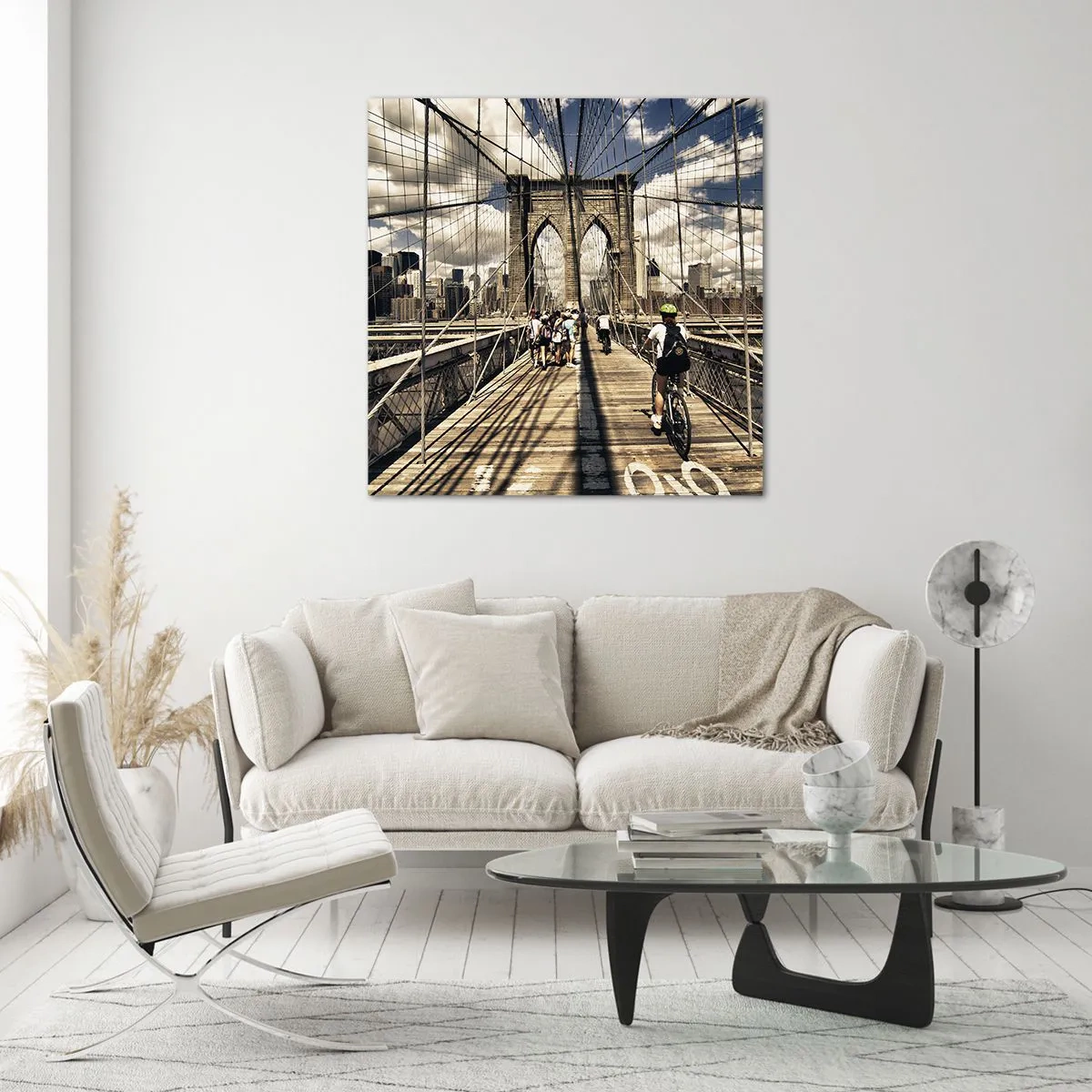 Glastavla - Bild på glas - Direkt till stadens kärna - 60x60 cm