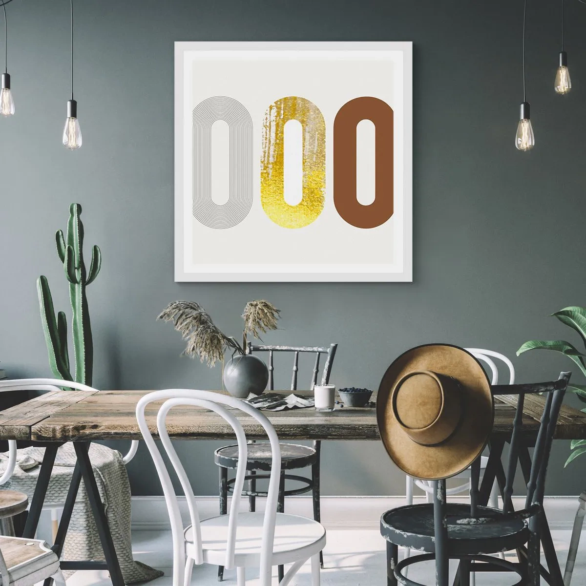 Affisch i vit ram - Ooo! - 30x30 cm