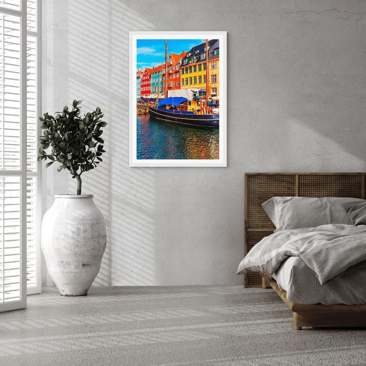 Affisch i vit ram - Glad kaj - 70x100 cm