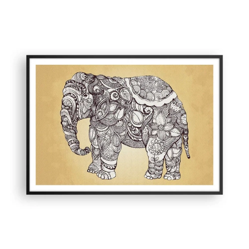 Affisch i svart ram - maskerad elefant - 100x70 cm