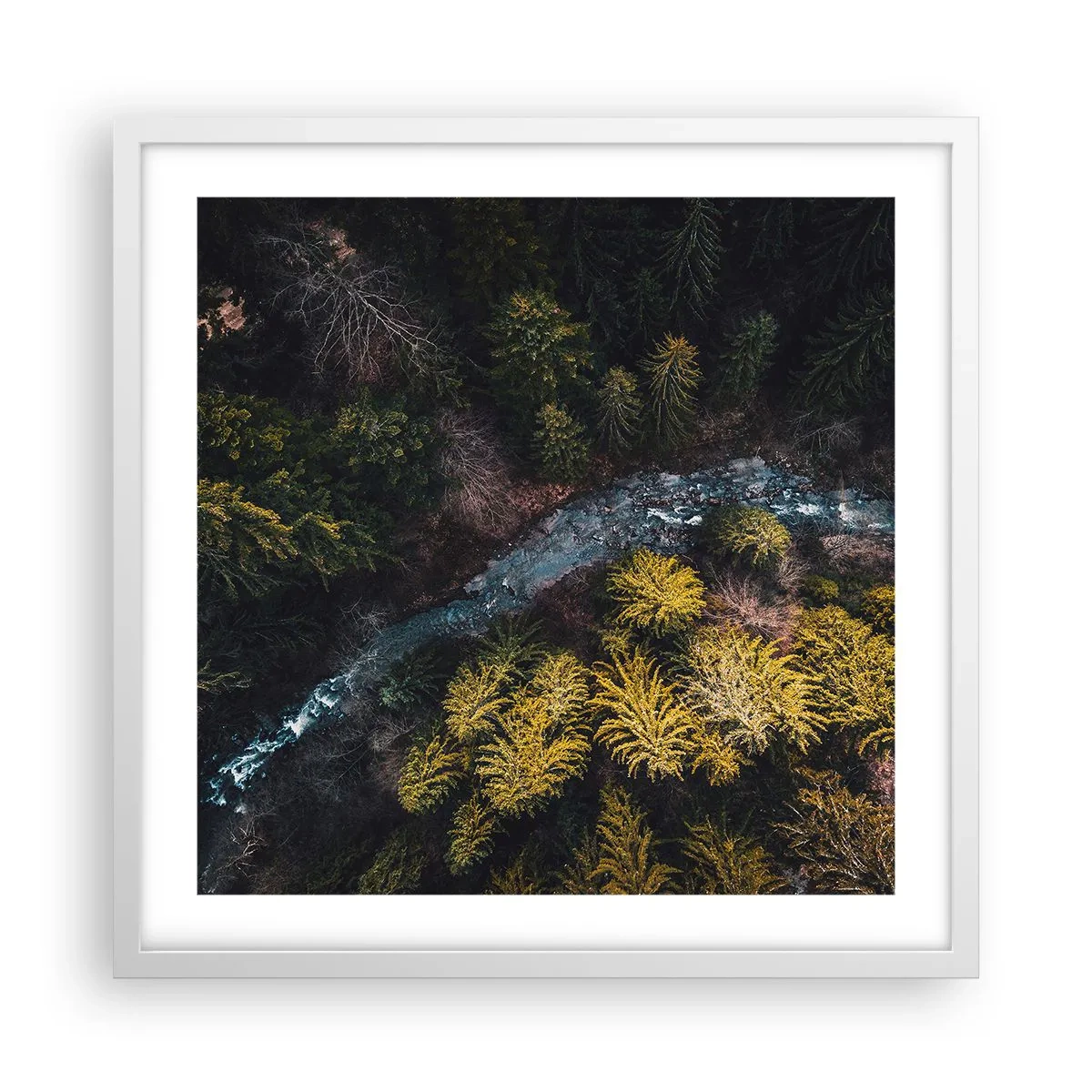 Affisch i vit ram - Snabbt, allt snabbare - 50x50 cm