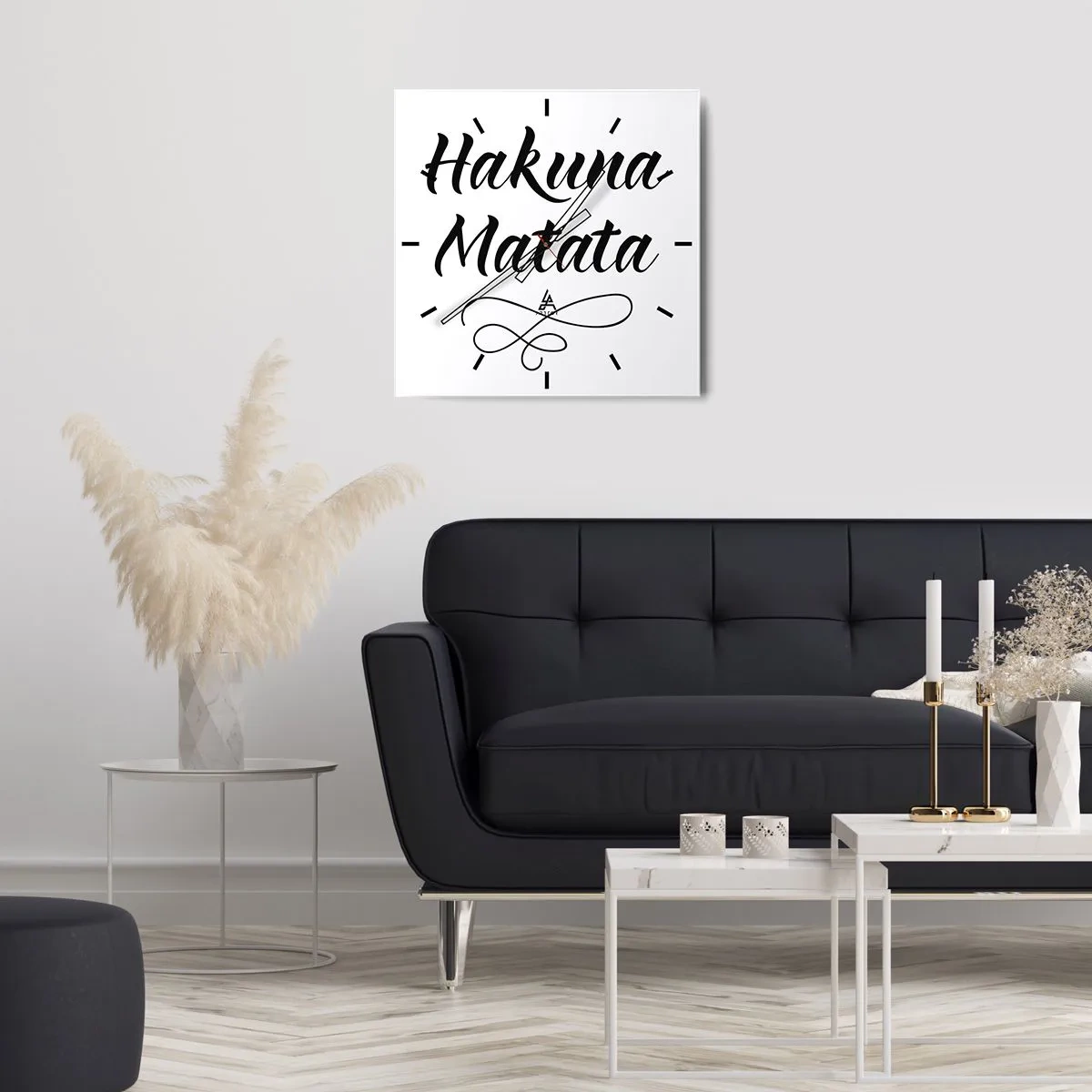 Väggklocka - Klocka på glas - Bästa rådet - 40x40 cm