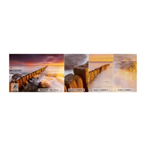 Provbit av fototapet Premium Canvas - MIlda vågor - Landskap, Solnedgång, Östersjön - 100x30 cm