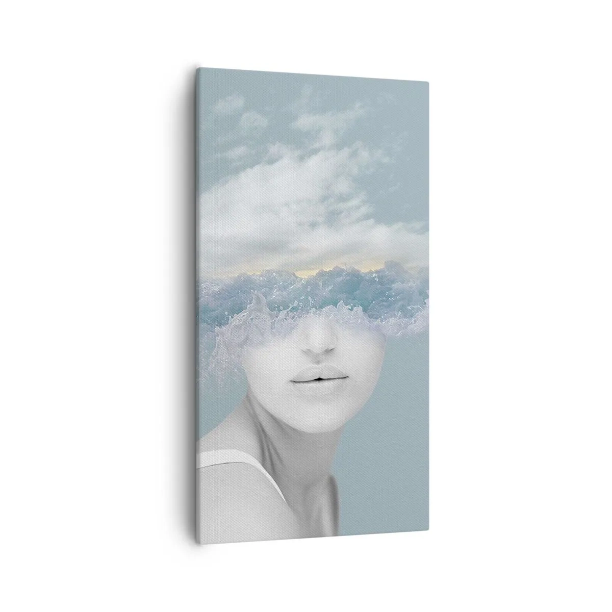 Canvastavla - Bild på duk - Med huvudet i molnen - 55x100 cm