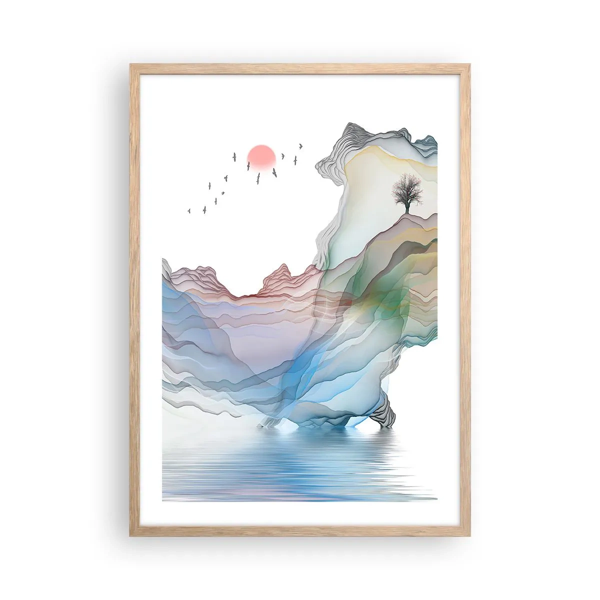 Affisch i ram av ljusek - Mot kristallfjäll - 50x70 cm