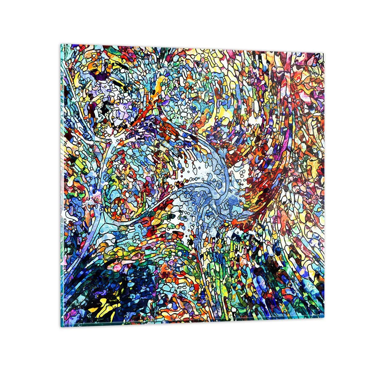 Glastavla - Bild på glas - Glasmålning - droppar  - 60x60 cm
