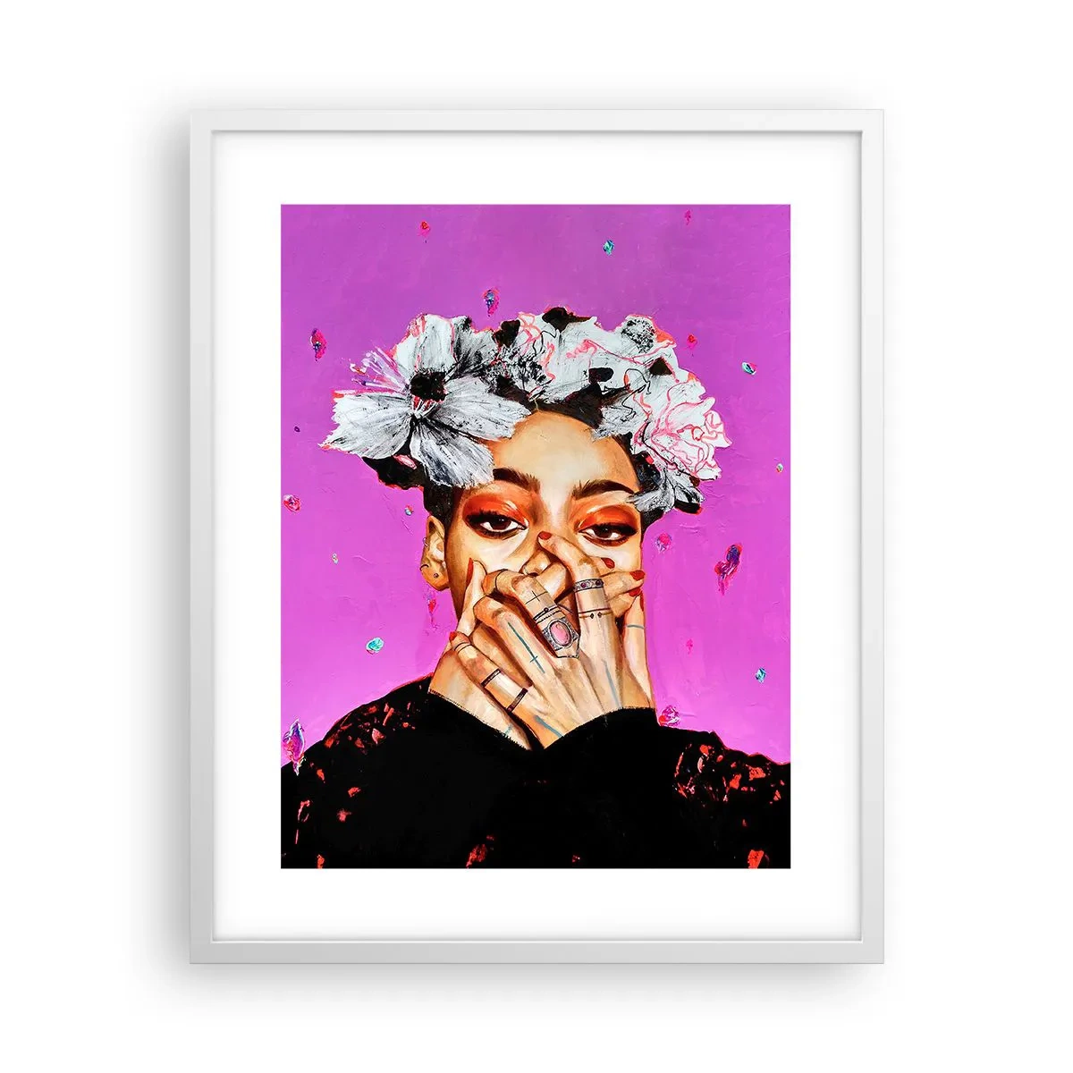 Affisch i vit ram - Lite galen - 40x50 cm