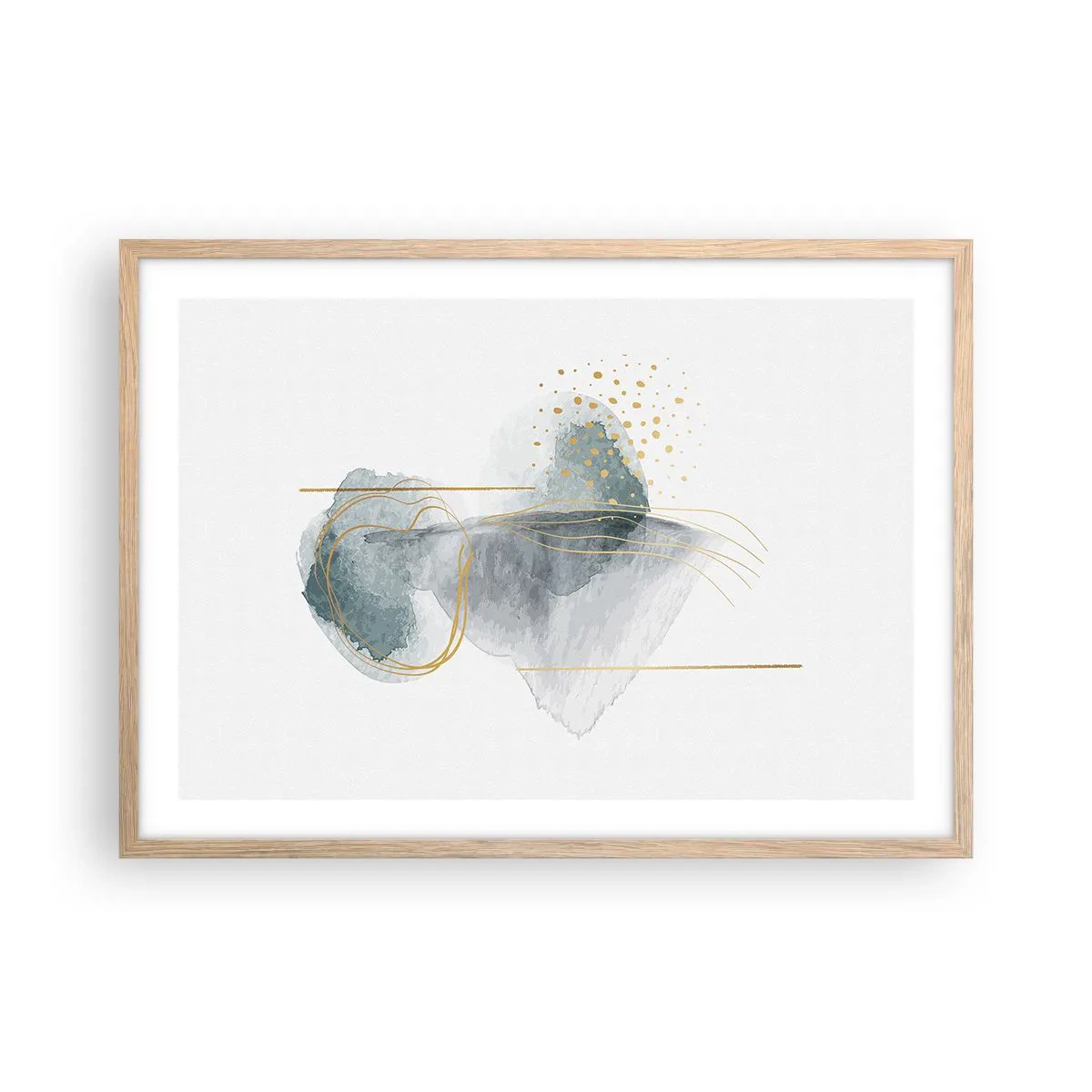 Affisch i ram av ljusek - Om gråhetens och guldets förhållanden - 70x50 cm