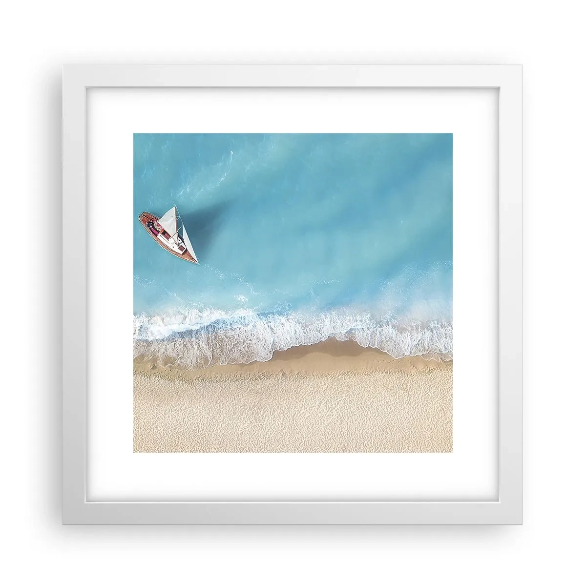 Affisch i vit ram - På gränsen mellan blå och guld - 30x30 cm