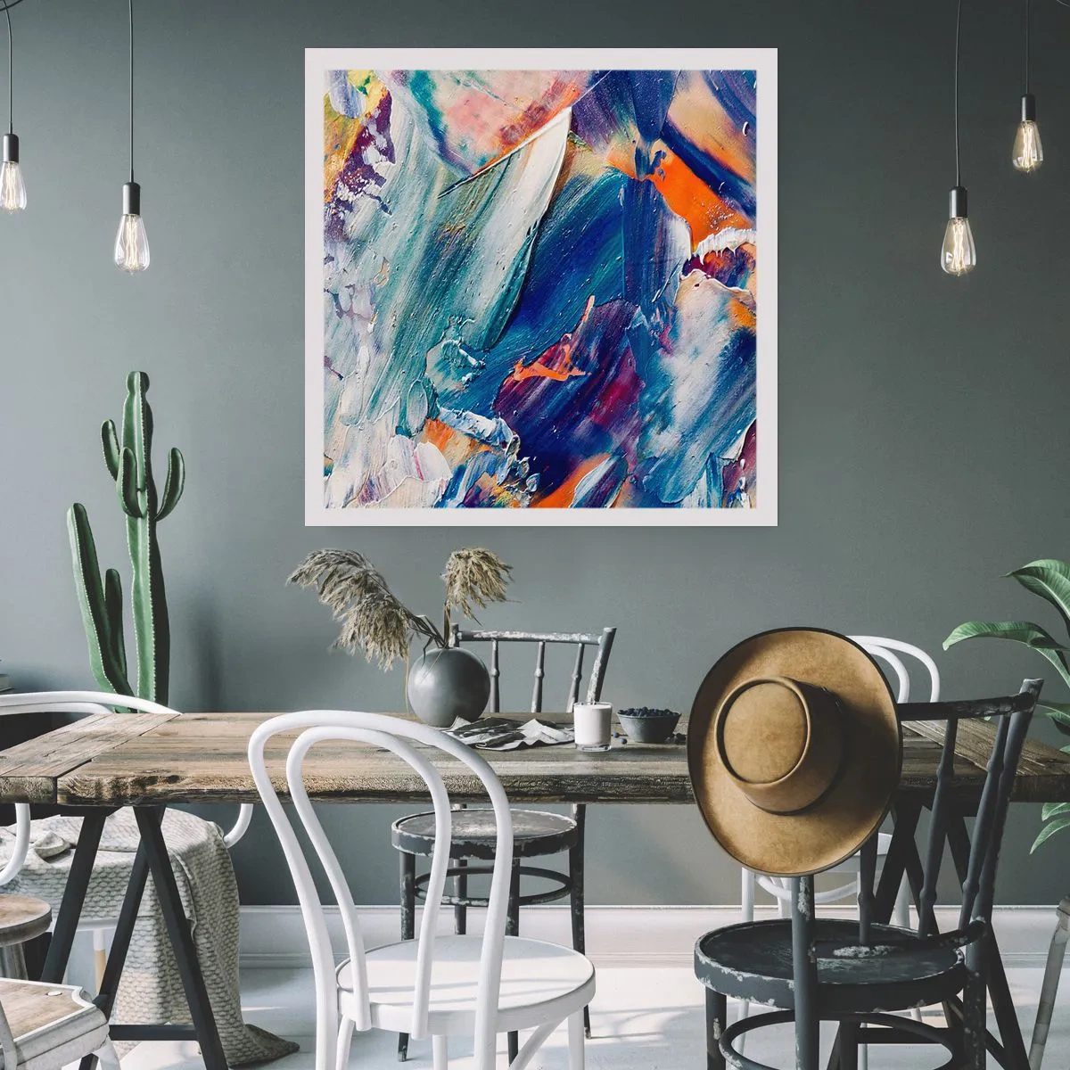 Affisch - Färgkaos - 60x60 cm