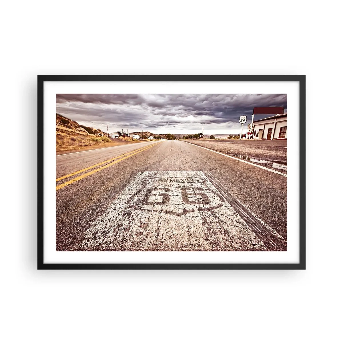 Affisch i svart ram - Mother Road - amerikanska legenden - 70x50 cm