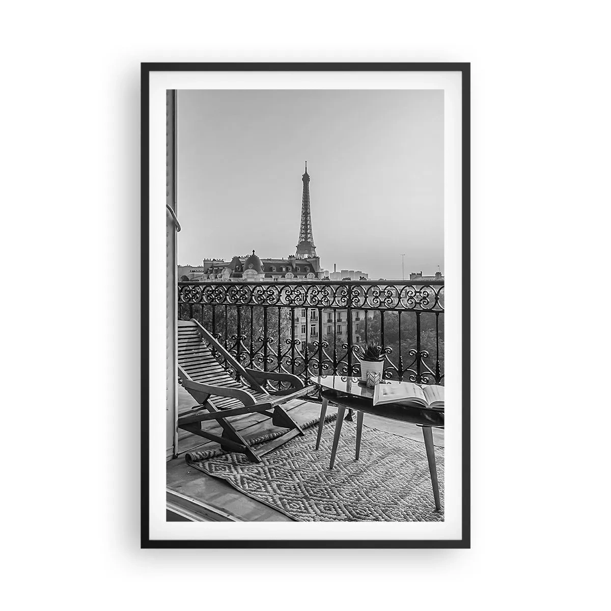 Affisch i svart ram - En eftermiddag i Paris - 61x91 cm