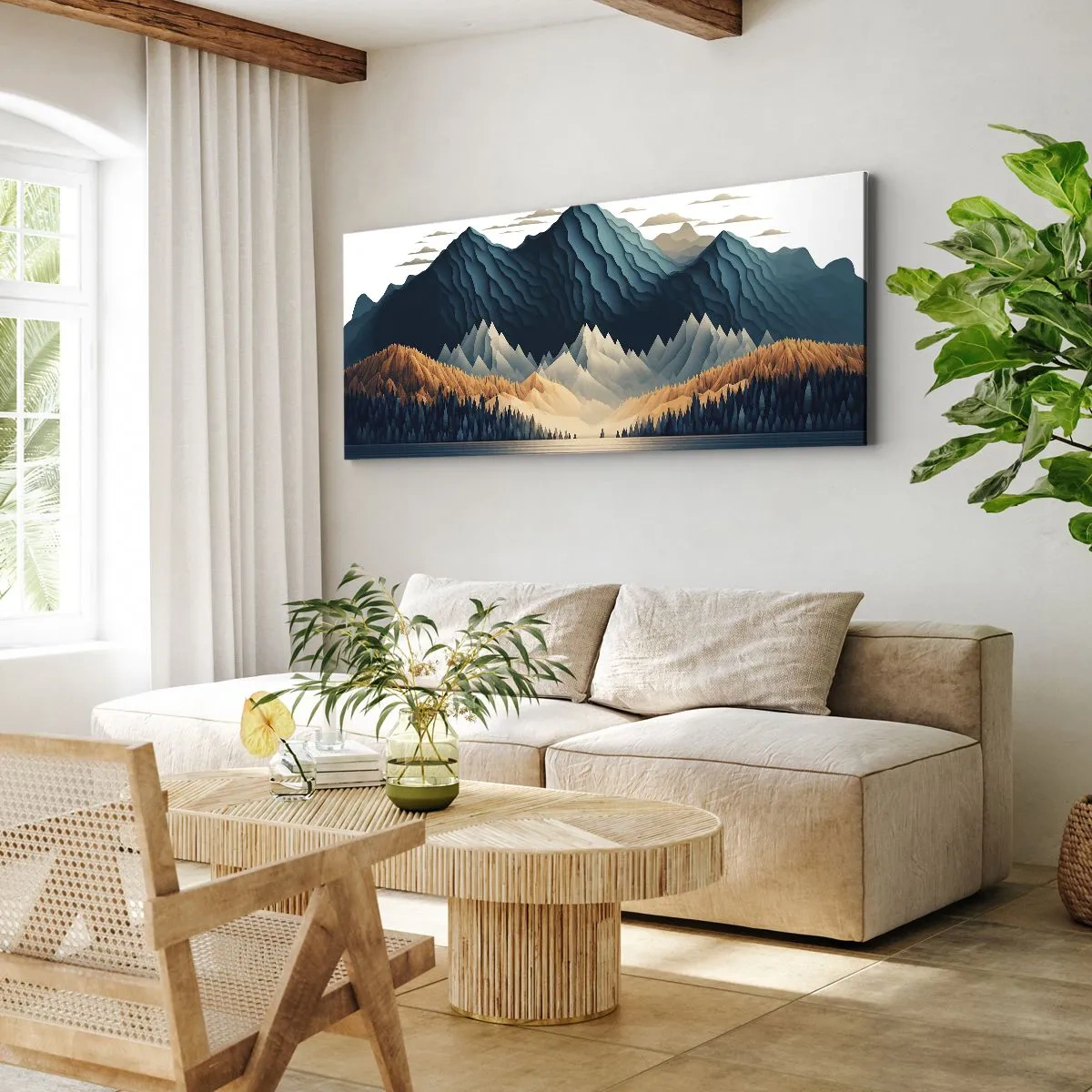 Canvastavla - Bild på duk - Perfekt bergslandskap - 90x30 cm