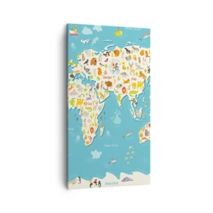 Canvastavla - Bild på duk - Vi älskar hela världen - 45x80 cm