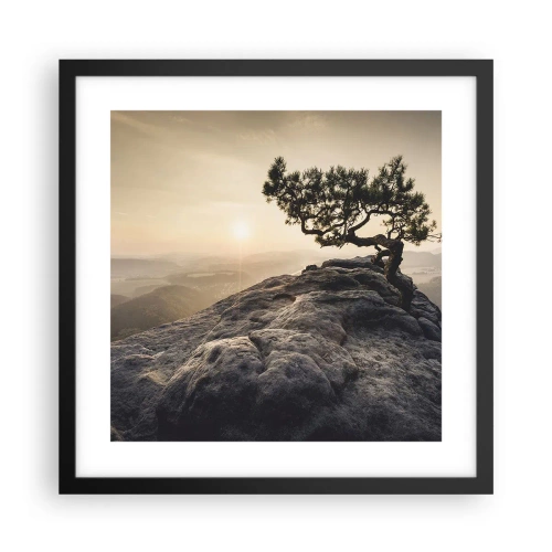 Affisch i svart ram - Livet vinner alltid - 40x40 cm