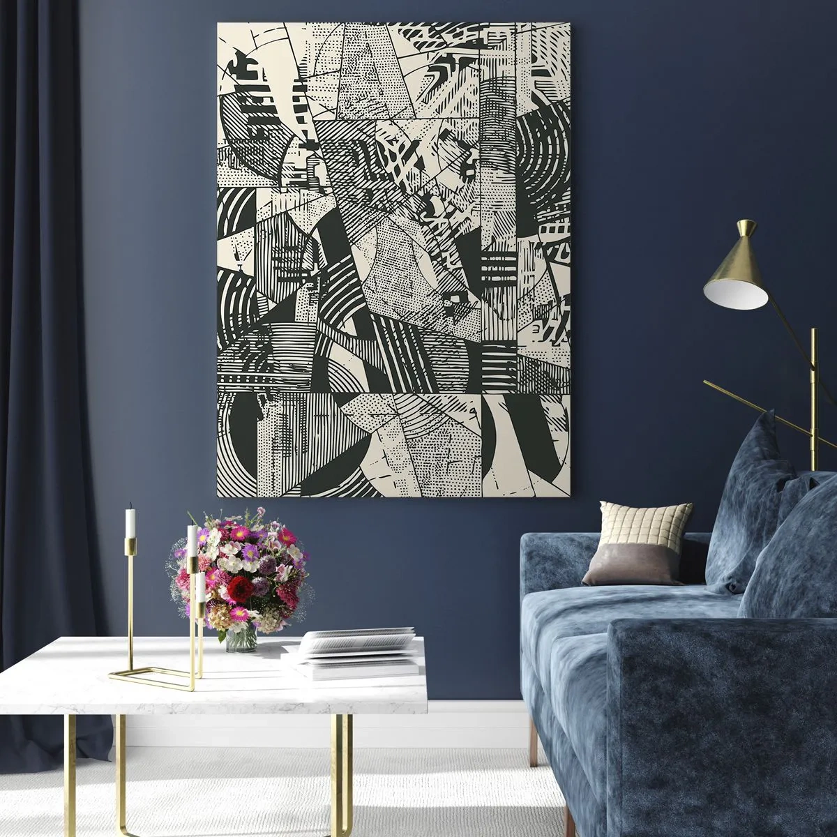 Glastavla - Bild på glas - Nutidens dynamik - 50x70 cm