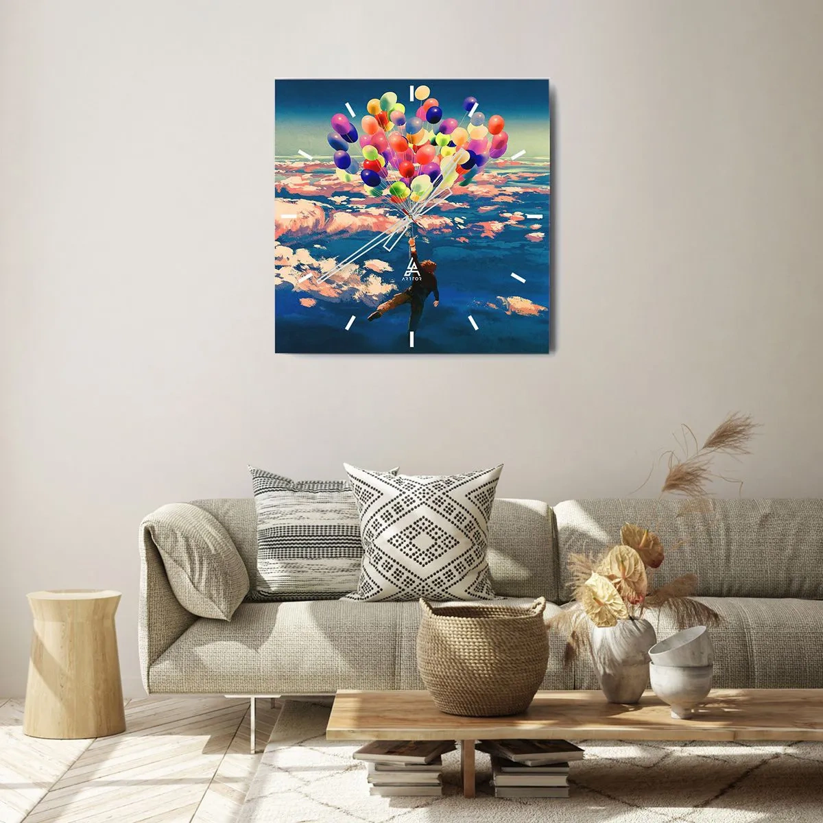 Väggklocka - Klocka på glas - Uppfylld barndomsdröm - 40x40 cm