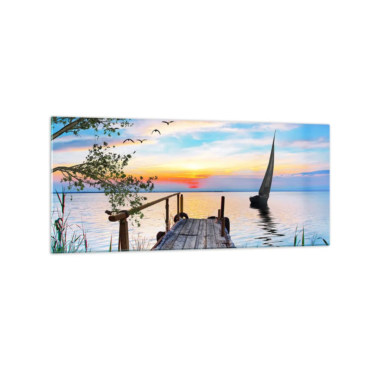 Glastavla - Bild på glas - God kväll - 120x50 cm
