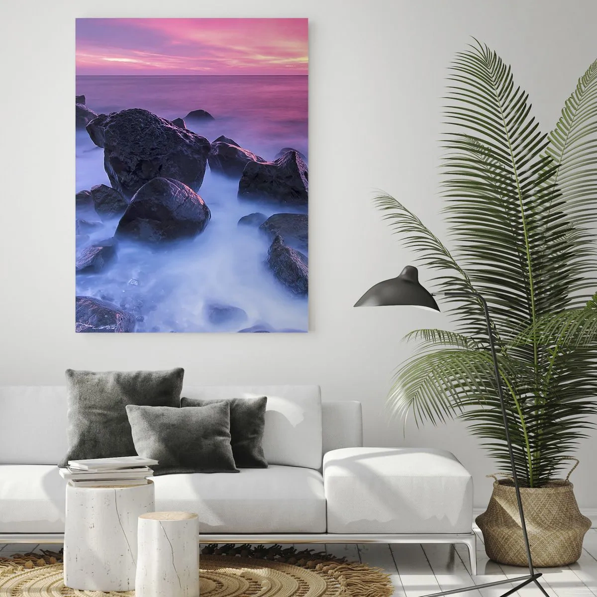 Glastavla - Bild på glas - Dimma och sken - 50x70 cm