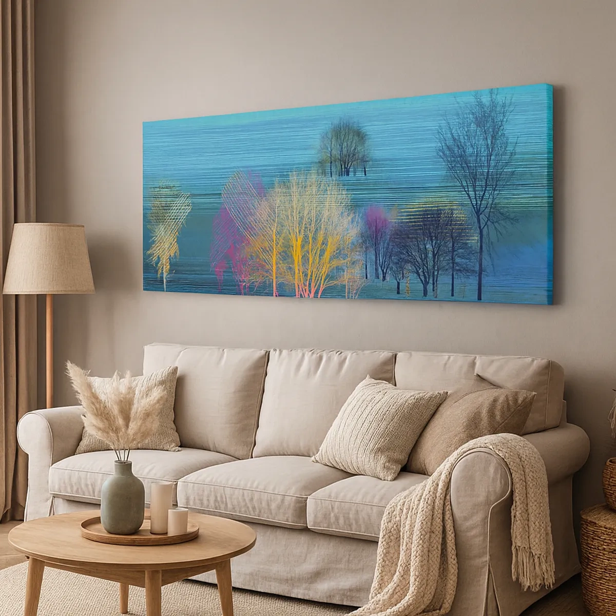 Canvastavla - Bild på duk - Finkammat landskap - 30x30 cm