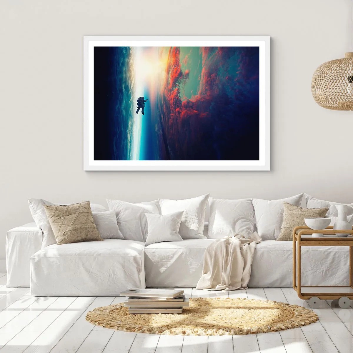 Affisch i vit ram - Stå emot universumet - 40x30 cm
