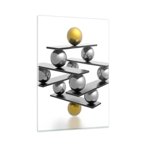 Glastavla - Bild på glas - Guld-silver balans - 80x120 cm