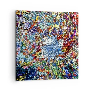 Canvastavla - Bild på duk - Glasmålning - droppar  - 50x50 cm