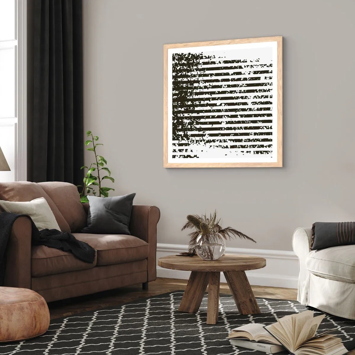 Affisch i ram av ljusek - Rytm och brus - 40x40 cm