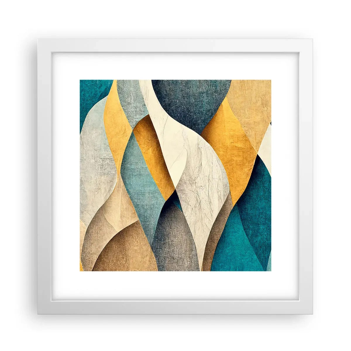 Affisch i vit ram - Rytm och vågrörelse - 30x30 cm