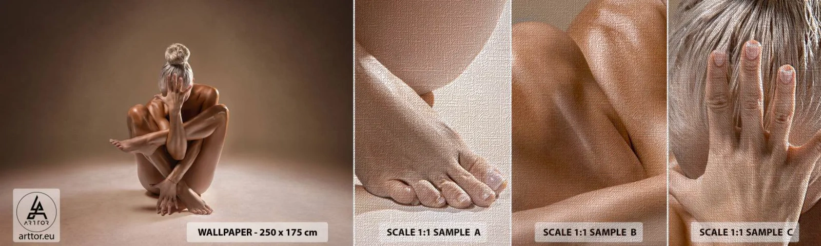 Provbit av fototapet Premium Canvas - Kroppens och själens enighet - Kropp, Kvinna, Modell - 100x30 cm