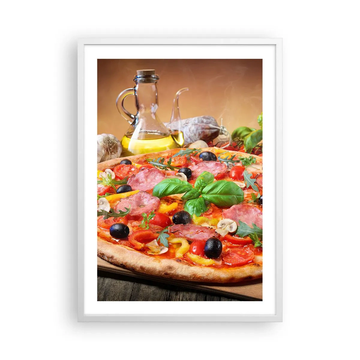 Affisch i vit ram - Med riktig italiensk smak - 50x70 cm